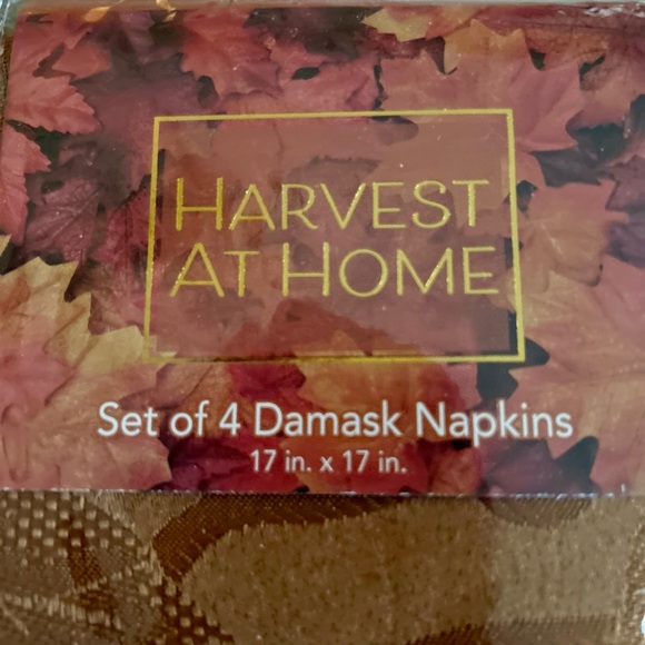 HARVEST AT HOME SET OF 4 (2X) DAMASK NAPKINS - Picture 2 of 4